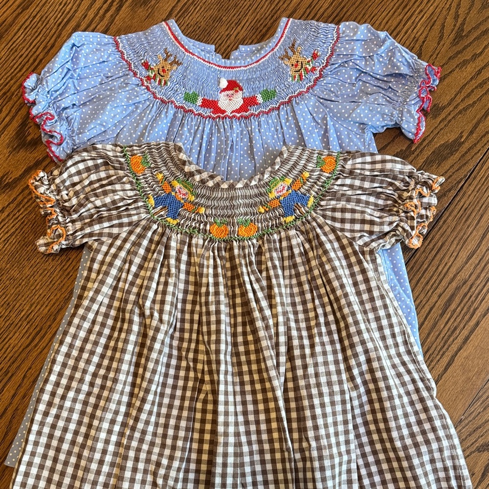 Smocked Petite Palace Thanksgiving and Christmas dresses! 12M